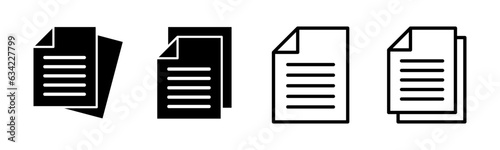 Document icon set illustration. Paper sign and symbol. File Icon