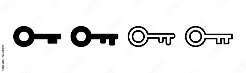 Key icon set illustration. Key sign and symbol.