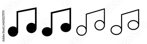 Music icon set illustration. note music sign and symbol