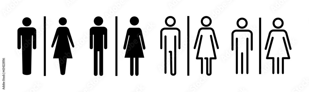 Toilet icon set illustration. Girls and boys restrooms sign and symbol. bathroom sign. wc, lavatory Toilet icon set illustration. Girls and boys restrooms sign and symbol. bathroom sign. wc, lavatory