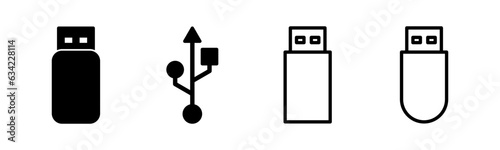 Usb icon set illustration. Flash disk sign and symbol. flash drive sign.