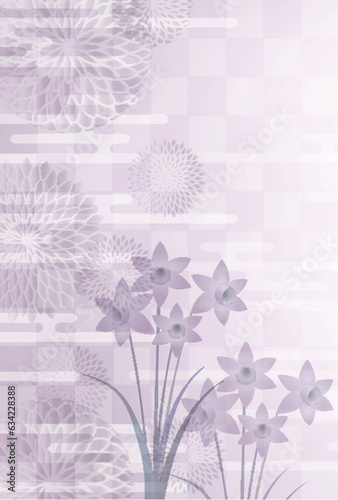 喪中　和柄　はがき　和柄　背景