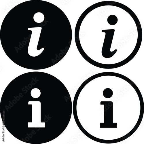 information icon set. info button. info symbol flat style. Information icon collection. Info icons isolated on white background. Info Point Icon Black. Help Logo. Info simple set vector icon.