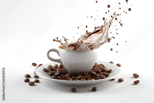 Photo of a cup of coffee spilling out
