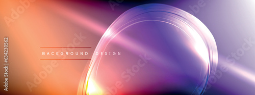 Vector abstract background - liquid transparent bubble shapes on fluid gradient with shadows and light effects