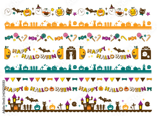 ハロウィンモチーフのかわいい飾り罫