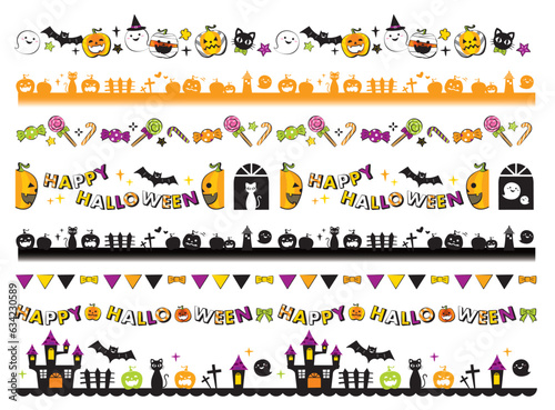 ハロウィンモチーフのかわいい飾り罫