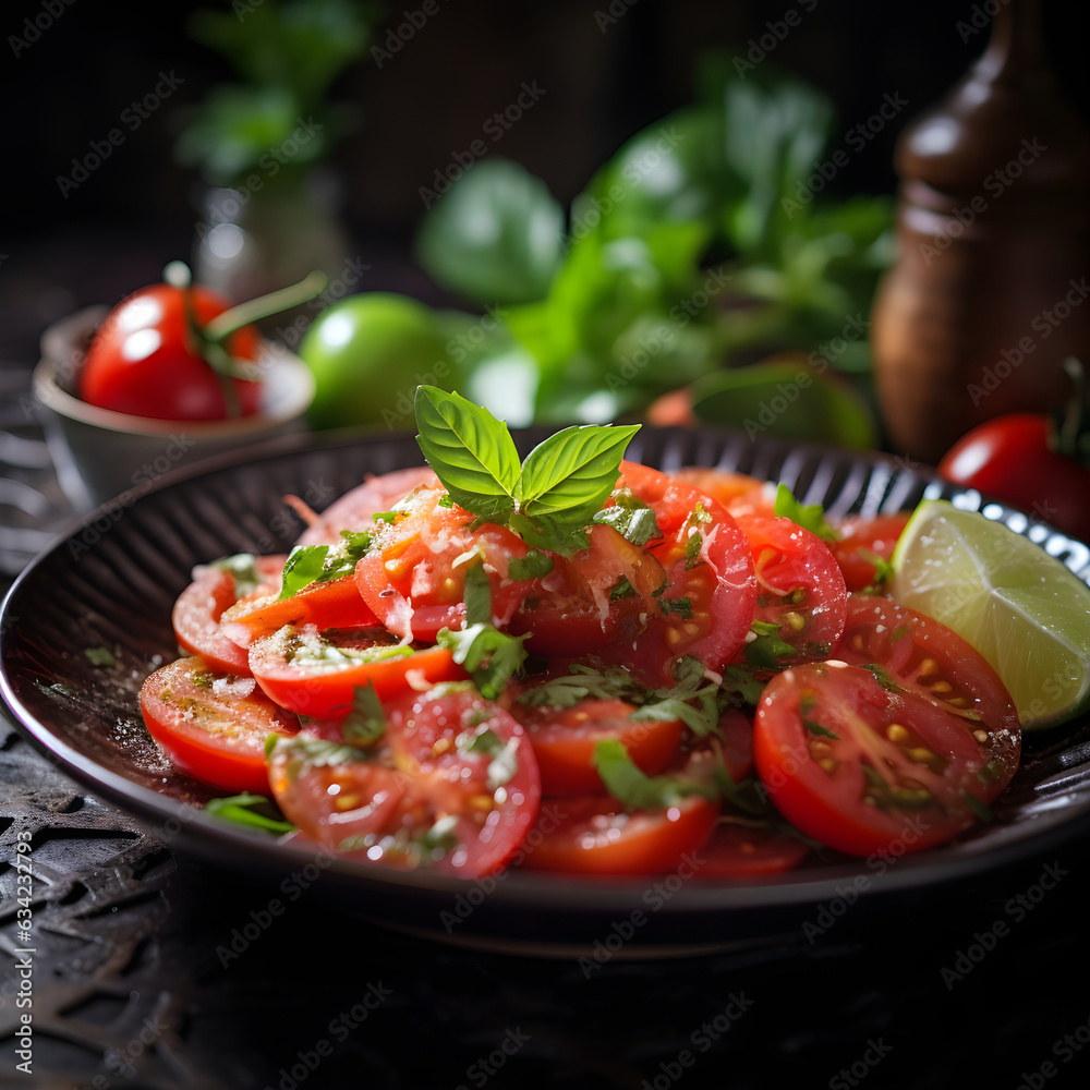 Thai-Style Spicy Tomato Salad with Basil - Yum tomato 