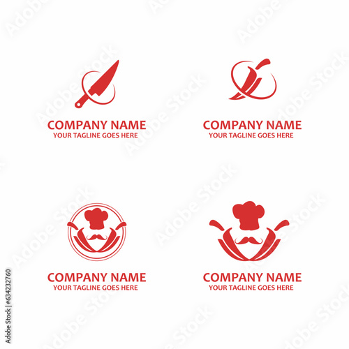 cookware kitchen knife logo vector