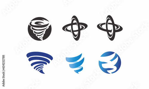set of logo tornado vector icon