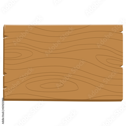 Wood Plank Signage Board Cartoon Illustration Template