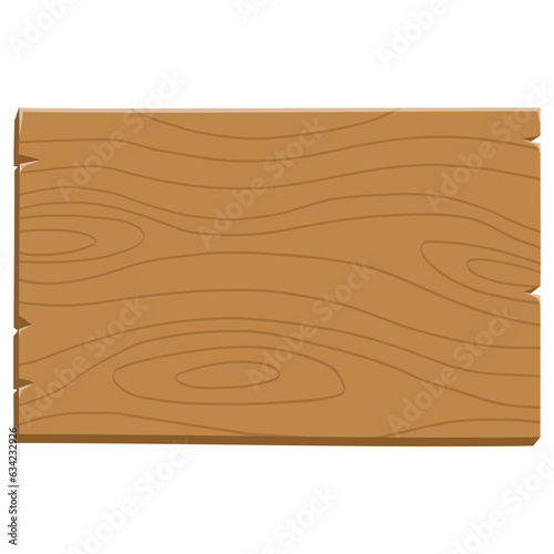 Wood Plank Signage Board Cartoon Vector Illustration Template
