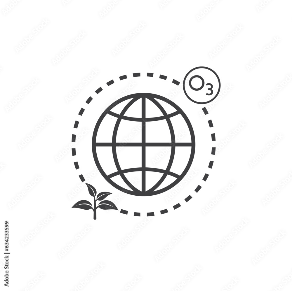 illustration of ozone, o3 molecule, vector art. illustration of ozone, o3 molecule, vector art.