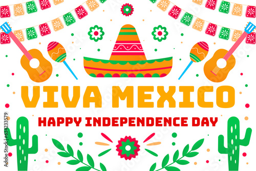 gradient vector design background viva mexico  independence day of Mexico