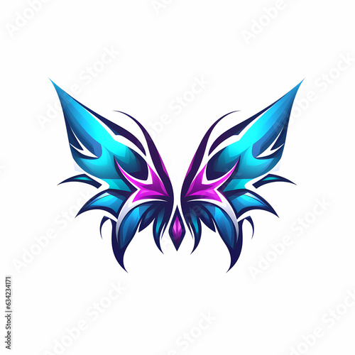 Illustration mascot logo butterfly white background