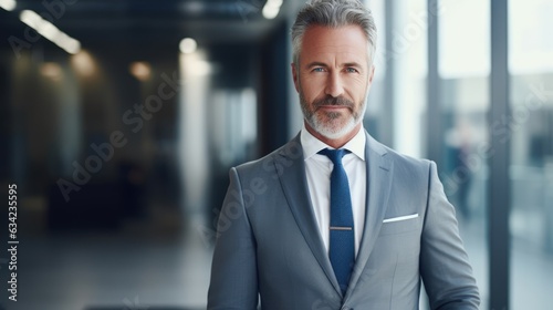 Professional man posing for the camera in an office setting created with AI