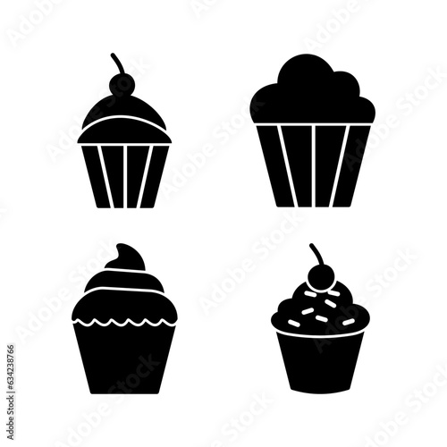 Cup cake icon vector. cake icon. bakery. muffin