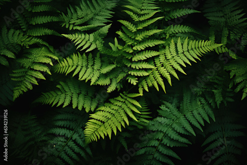 A background of lush ferns.