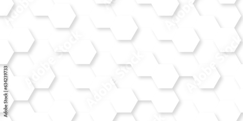 Fototapeta Naklejka Na Ścianę i Meble -  Abstract white Hexagonal Background. Luxury White Pattern. Vector Illustration. 3D Futuristic abstract honeycomb mosaic white background. geometric mesh cell texture.