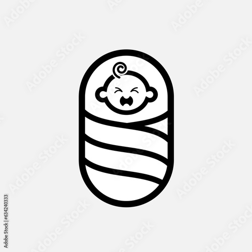 Baby Crying Icon. Infant Discomfort Expression Symbol - Vector.    