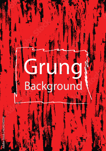 The grunge abstract  made with a red brush on a black background. There is a frame for inserting text, can be used as cards, book covers, banners.