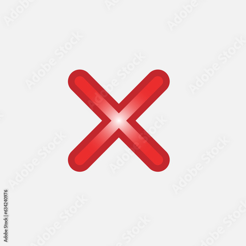 Cross Icon. Multiply Symbol. Reject Sign .  Disagree Element. Logo Component - Vector.