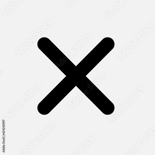 Cross Icon. Multiply Symbol. Reject Sign .  Disagree Element. Logo Component - Vector.