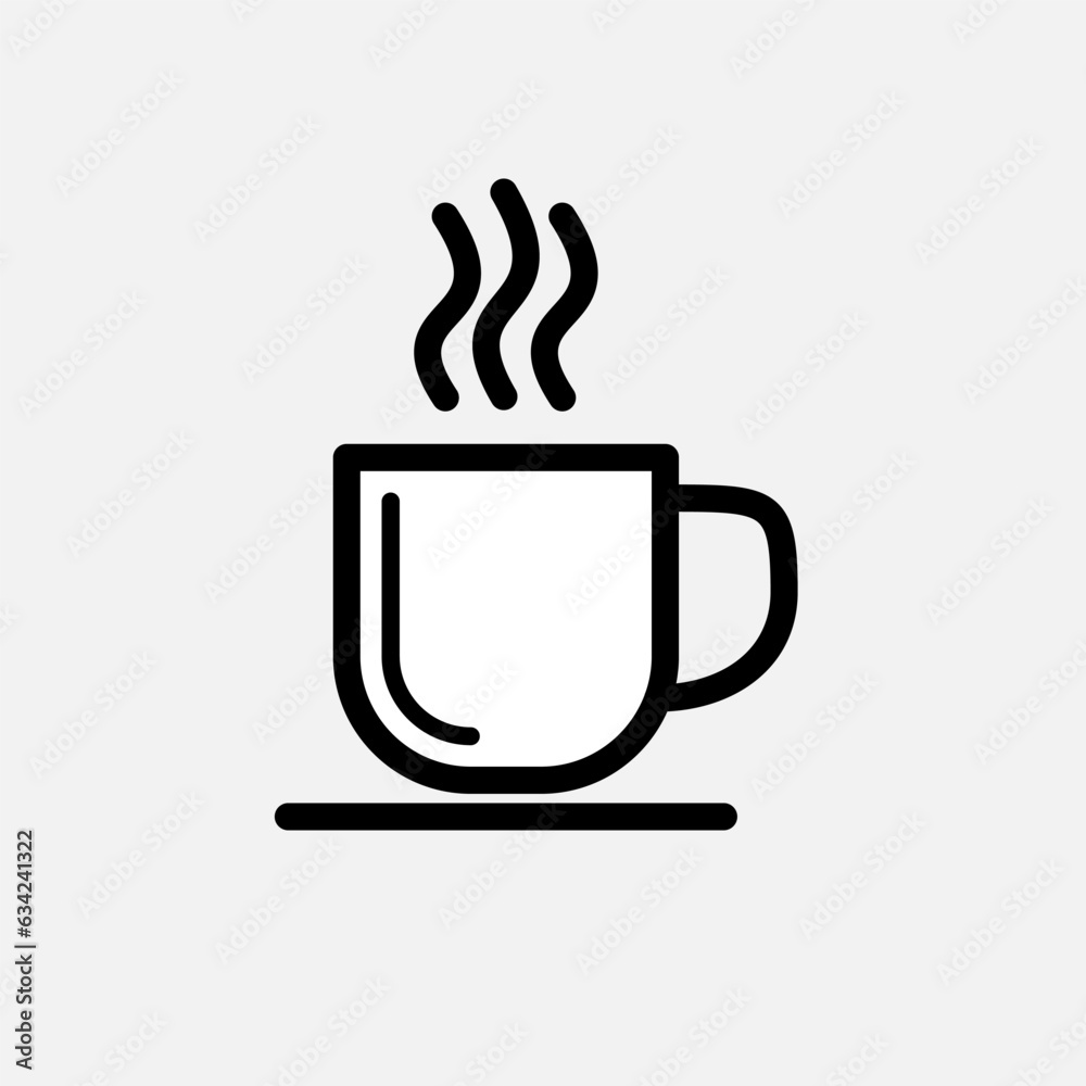 Hot Coffee Icon. Beverages, Break Time Symbol - Vector. Hot Coffee Icon. Beverages, Break Time Symbol - Vector.