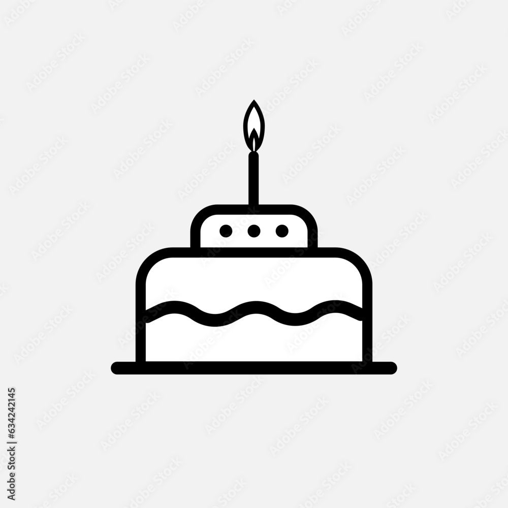Tart Icon within Line Art Style. Anniversary Bake, Birthday Symbol. Tart Icon within Line Art Style. Anniversary Bake, Birthday Symbol.