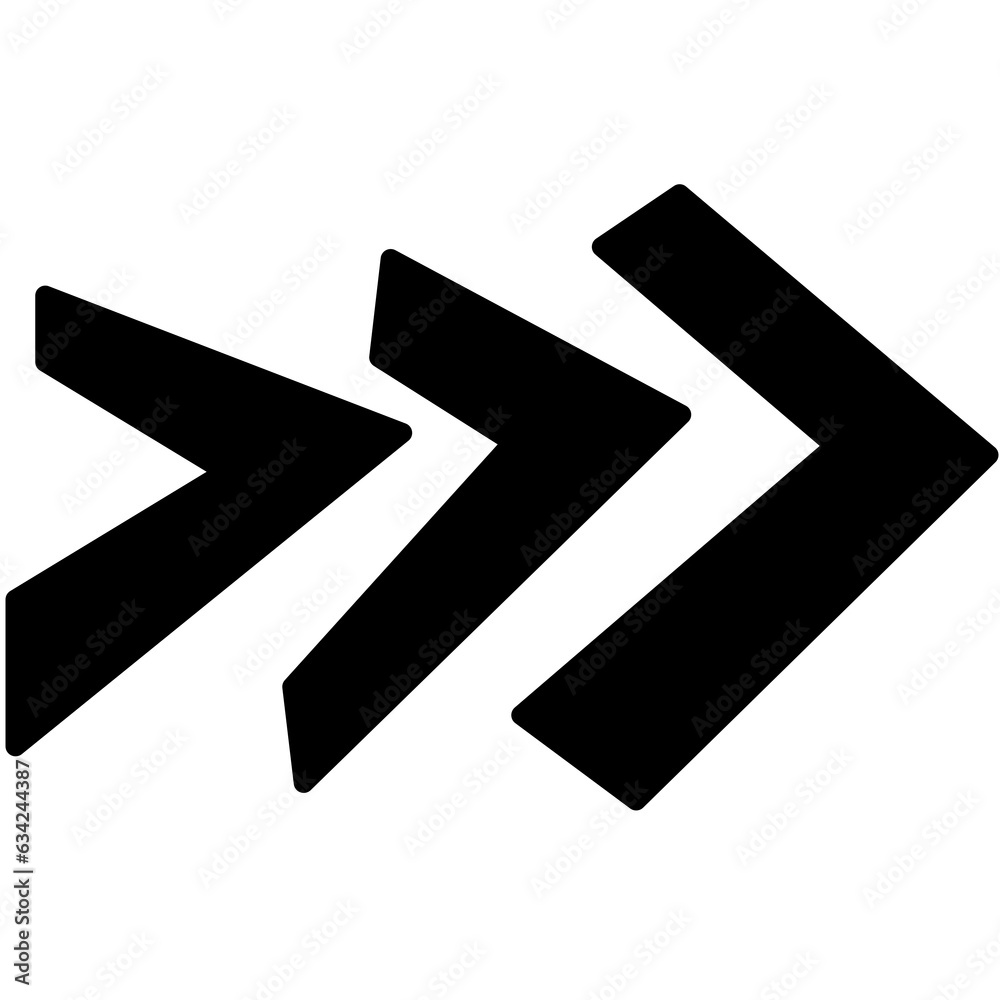 Obraz premium Digital png illustration of three black chevrons on transparent background