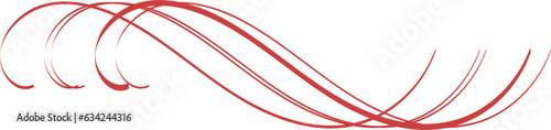 Digital png illustration of red curvilinear lines on transparent background