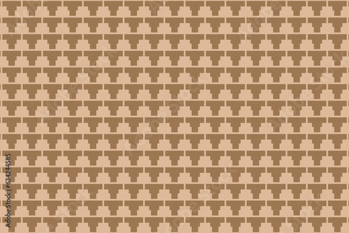 Brown triangular pixelated pyramid pattern background. Vector illustration.