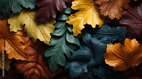 Colorful leaves background. Generative Ai © andranik123