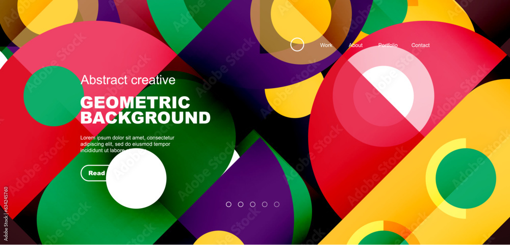 Simple circles and round elements pattern. Minimalist design geometric landing page. Creative concept for business, technology, science or print design Simple circles and round elements pattern. Minimalist design geometric landing page. Creative concept for business, technology, science or print design