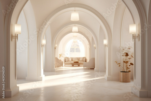 Luxury modern interior design of an entrance hall in a villa © Adrian Grosu