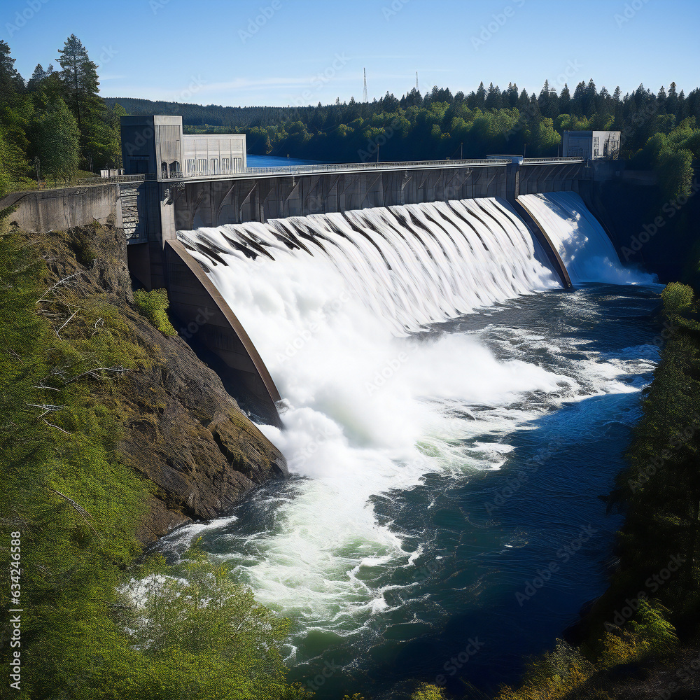 hydroelectric power station, generative ai, dam