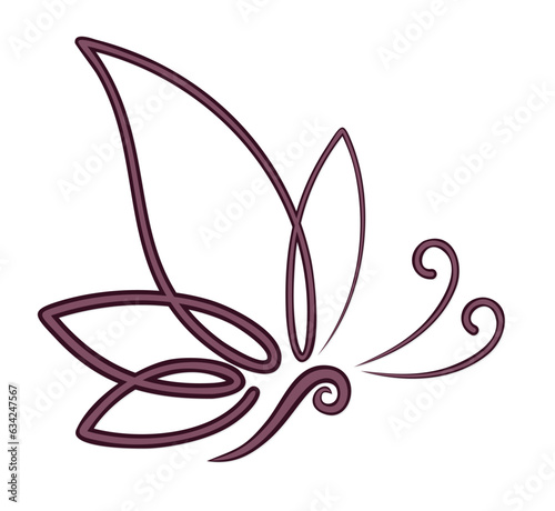 The symbol of a stylized red butterfly.