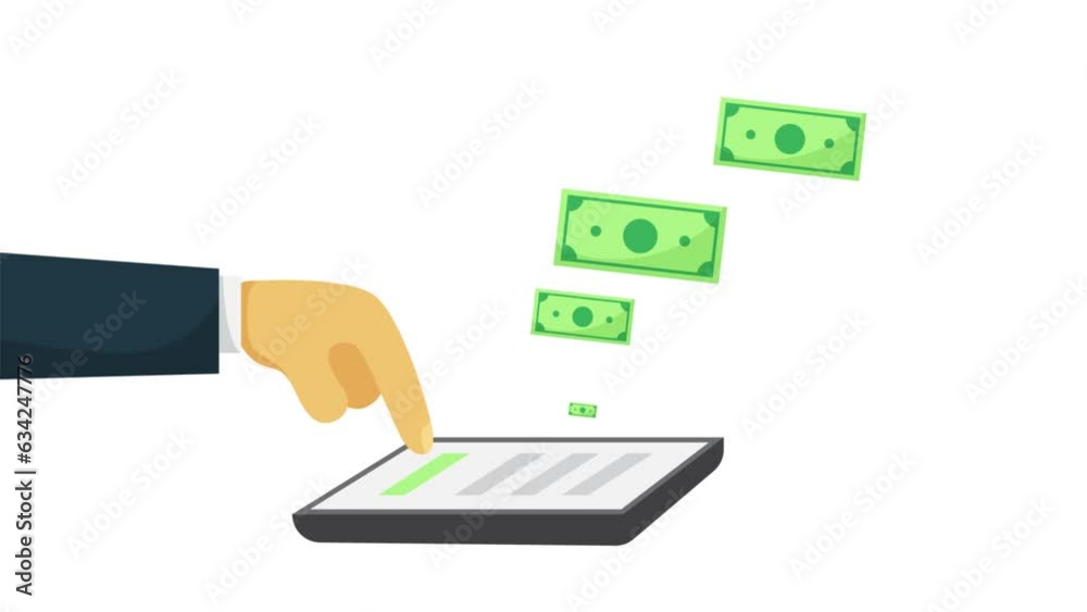 Animation of payment activities or financial transactions. Financial business animation. Animation of payment activities or financial transactions. Financial business animation.