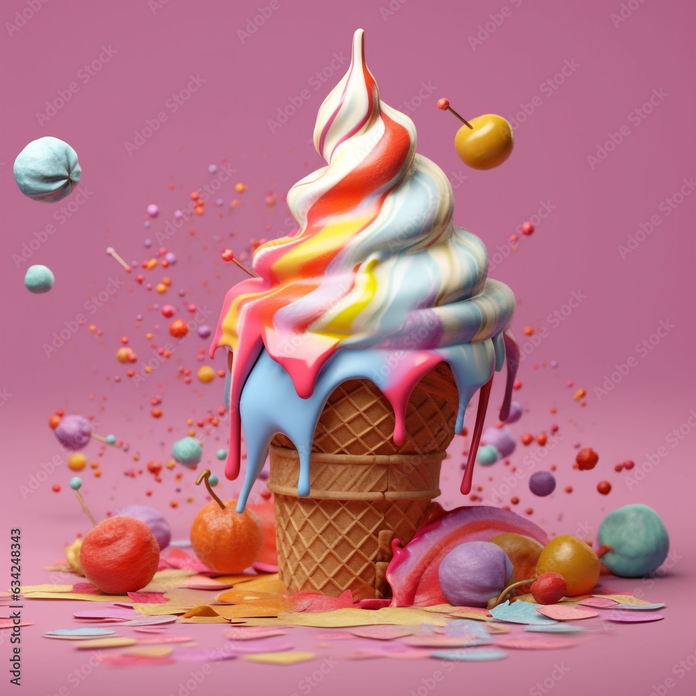 Colorful illustration of ice cream