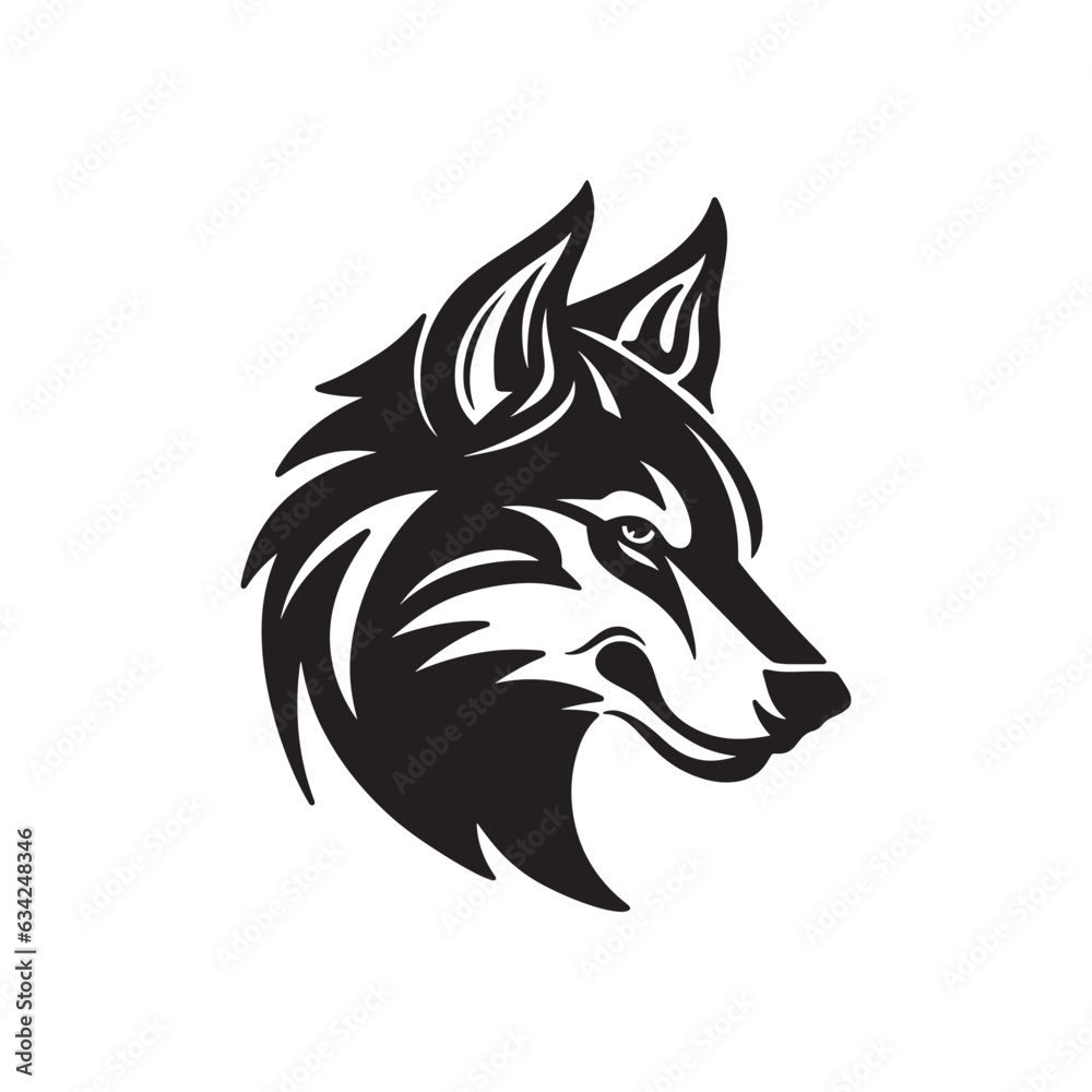 Naklejka premium wolf head logo design vector