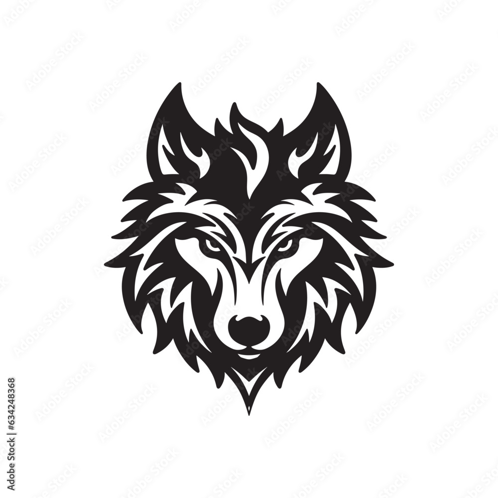 Fototapeta premium wolf head logo design vector