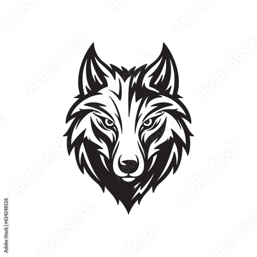 wolf head logo design vector