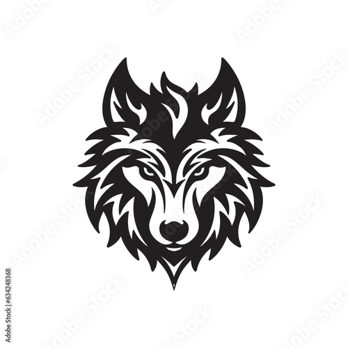 wolf head logo design vector