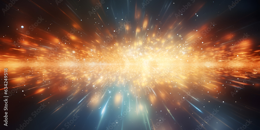 Fototapeta premium Glowing Energy. Abstract Background of Bursting Light and Particles