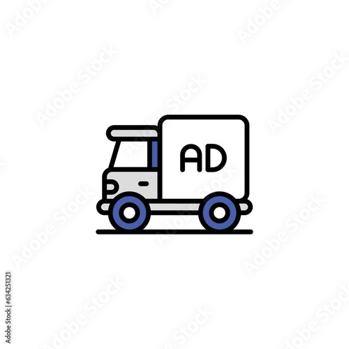 Road Advertisement icon design with white background stock illustration © Graphics