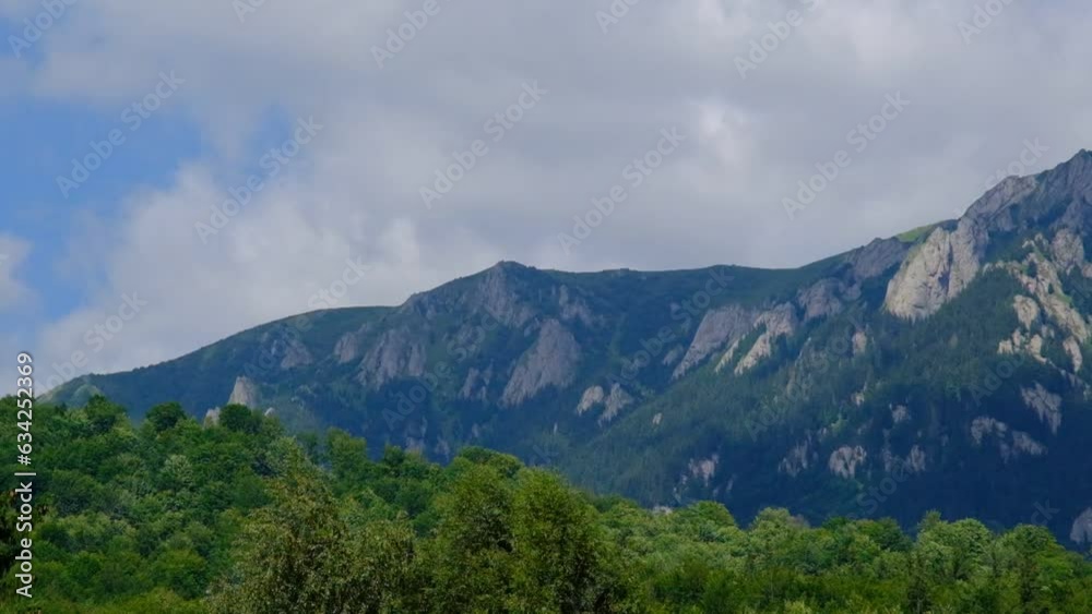 Panoramic motion view over the Ciucas mountains, Romania Panoramic motion view over the Ciucas mountains, Romania