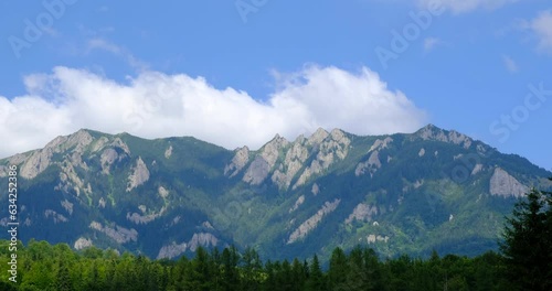 white clouds over the Ciucas mountains, Romania photo