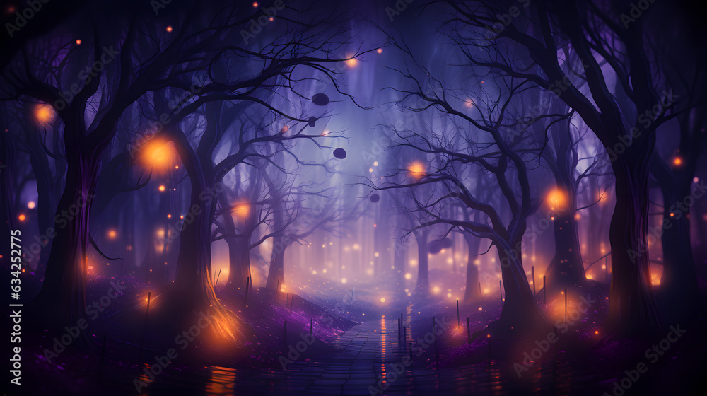 Spooky Halloween Festival Background Generative AI