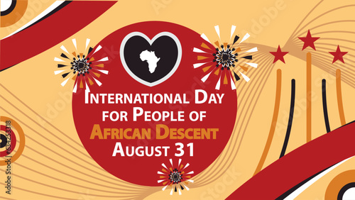 Tablou pe pânză International Day for People of African Descent vector banner design
