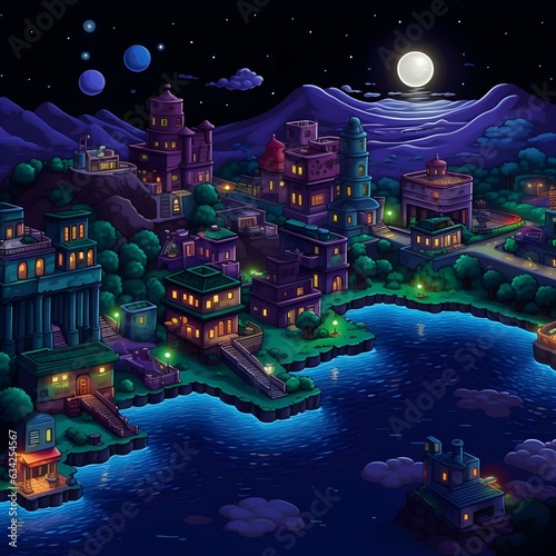 Starry Shorelines: Nighttime Adventures in Mario's World photo